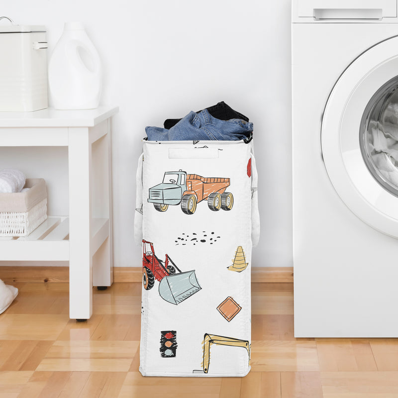 Construction Truck Collection Laundry Hamper with Handles