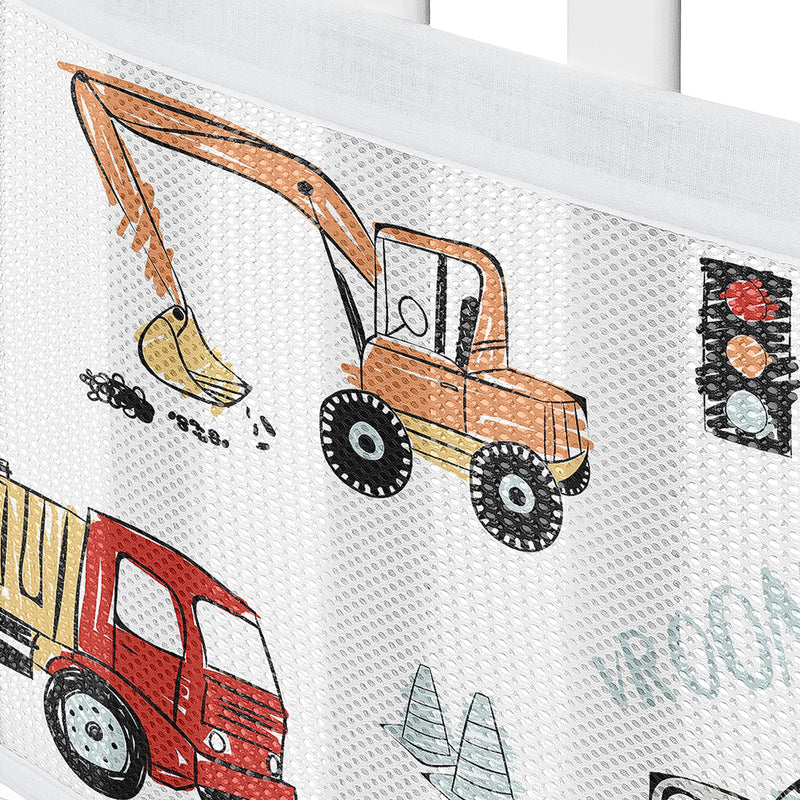Construction Truck Red and Blue Collection Sweet Jojo Designs + BreathableBaby Breathable Mesh Crib Liner