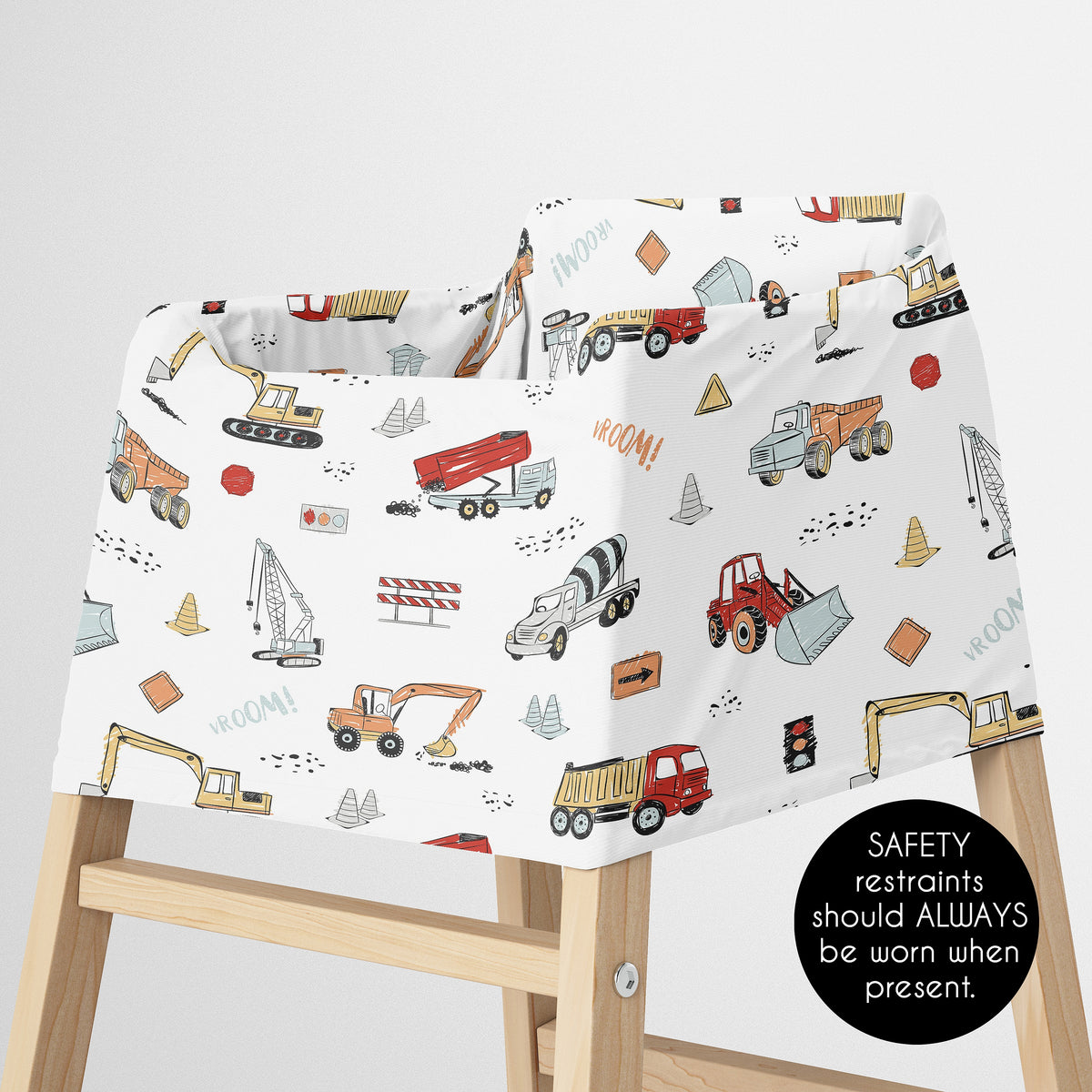 Construction Truck Collection Multi Use Baby Car Seat and Nursing Cover