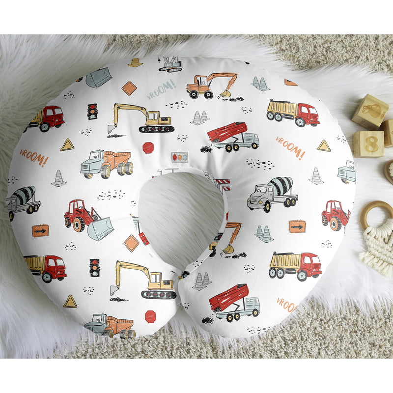 Construction Truck Collection Nursing Breastfeeding Pillow Cover