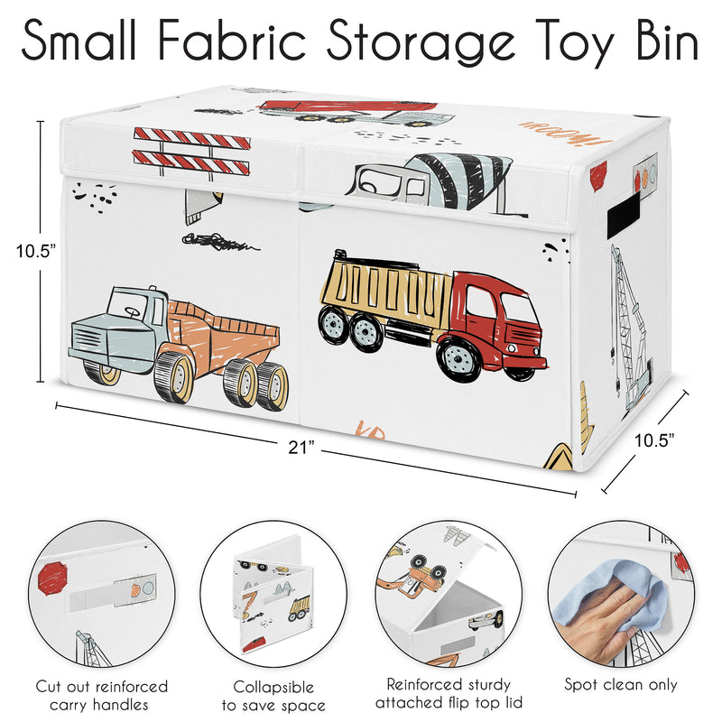 Construction Truck Collection Fabric Toy Bin Storage