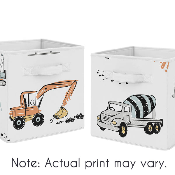 Construction Truck Collection Foldable Fabric Storage Bins