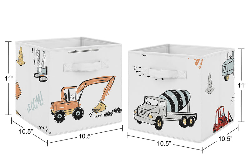 Construction Truck Collection Foldable Fabric Storage Bins
