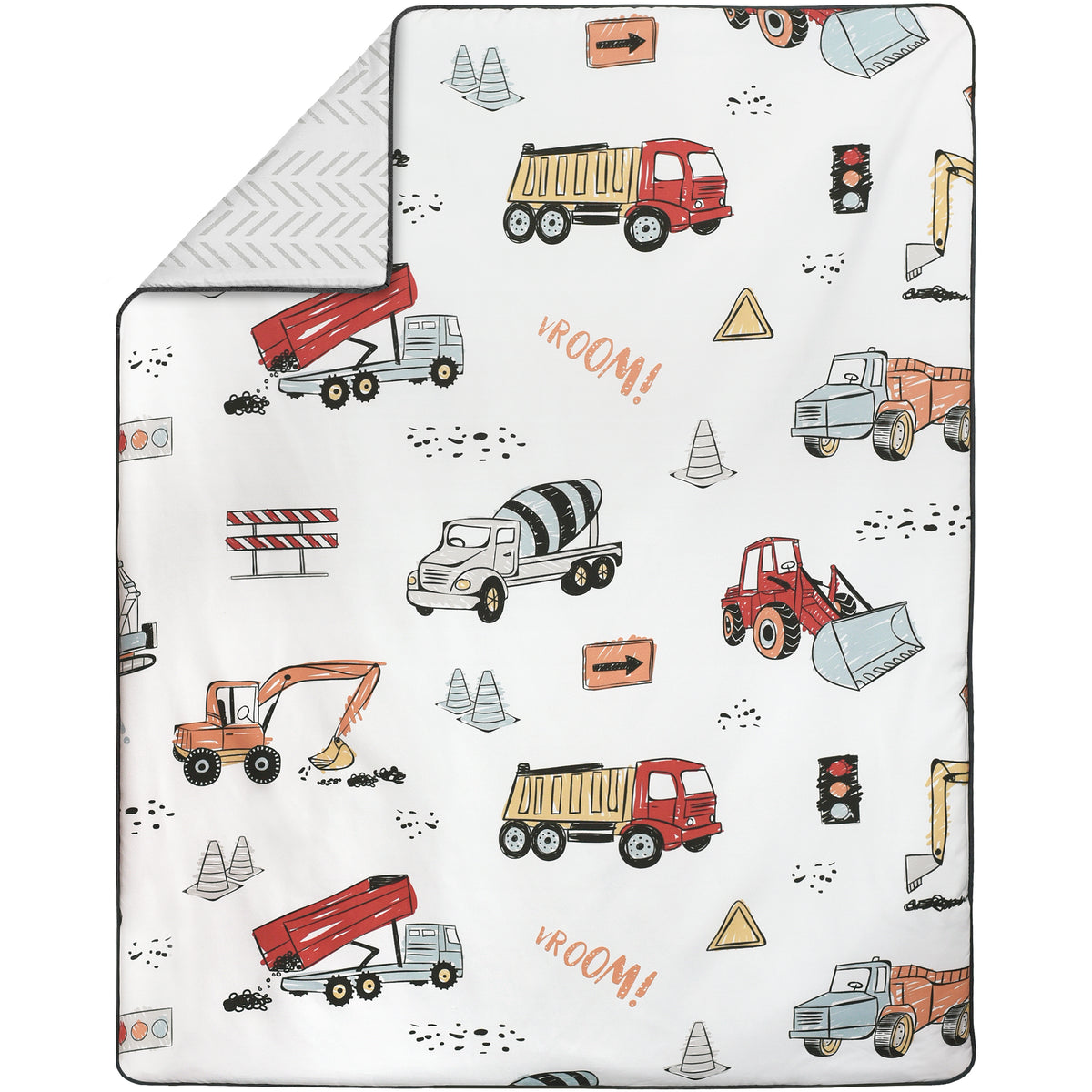 Construction Truck Red and Blue Collection Sweet Jojo Designs 6 Piece Crib Bedding + BreathableBaby Breathable Mesh Liner