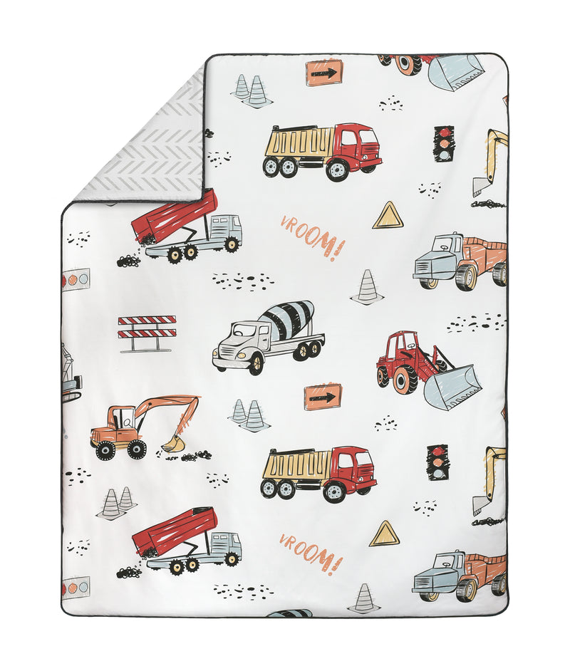 Construction Truck Red and Blue Collection Sweet Jojo Designs 6 Piece Crib Bedding + BreathableBaby Breathable Mesh Liner