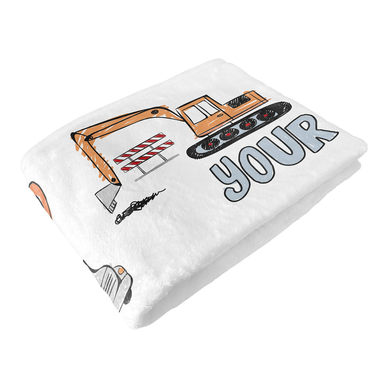 Construction Truck Collection Monthly Milestone Baby Blanket