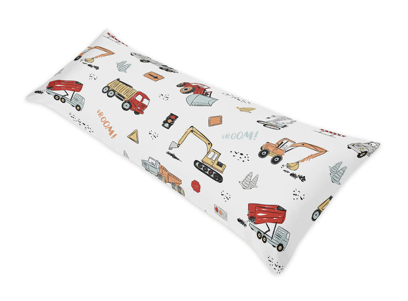 Construction Truck Collection Full Length Body Pillow Cover