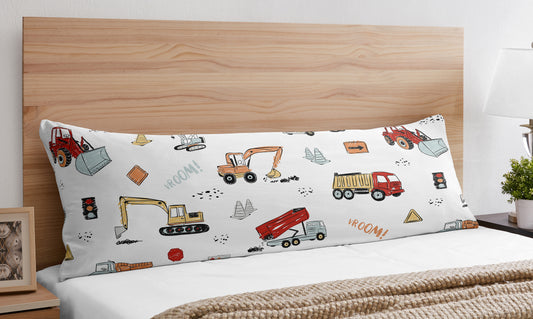 Construction Truck Collection Full Length Body Pillow Cover