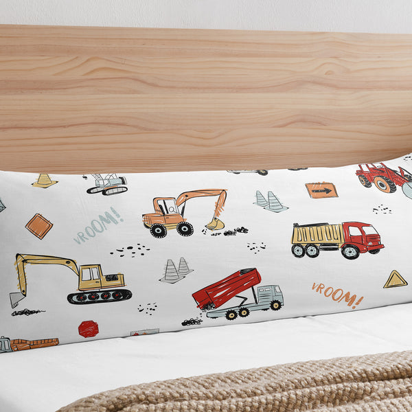 Construction Truck Collection Full Length Body Pillow Cover alternate view