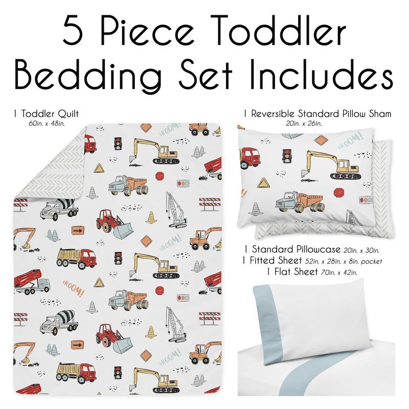 Construction Truck Collection Toddler Bedding