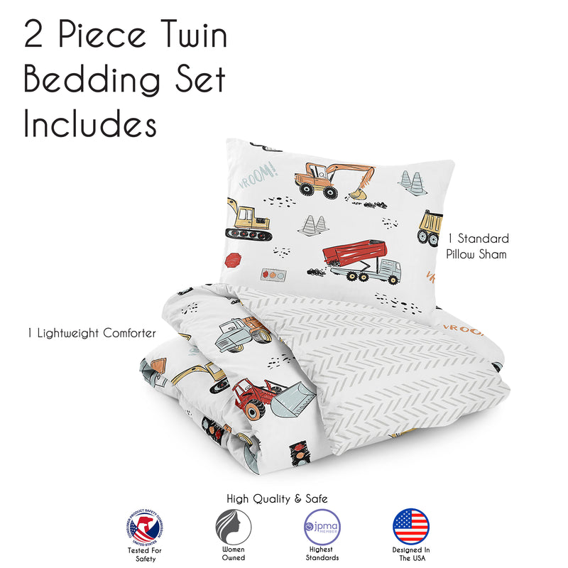 Construction Truck Collection Twin Bedding