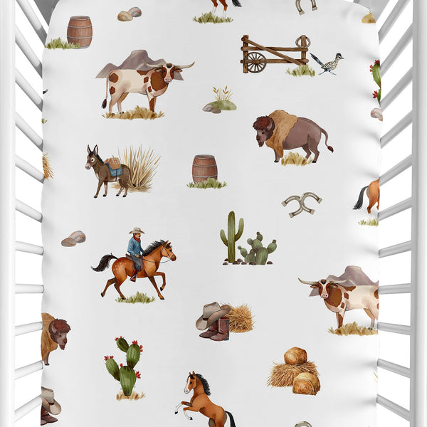 Country Western Collection Crib Sheet