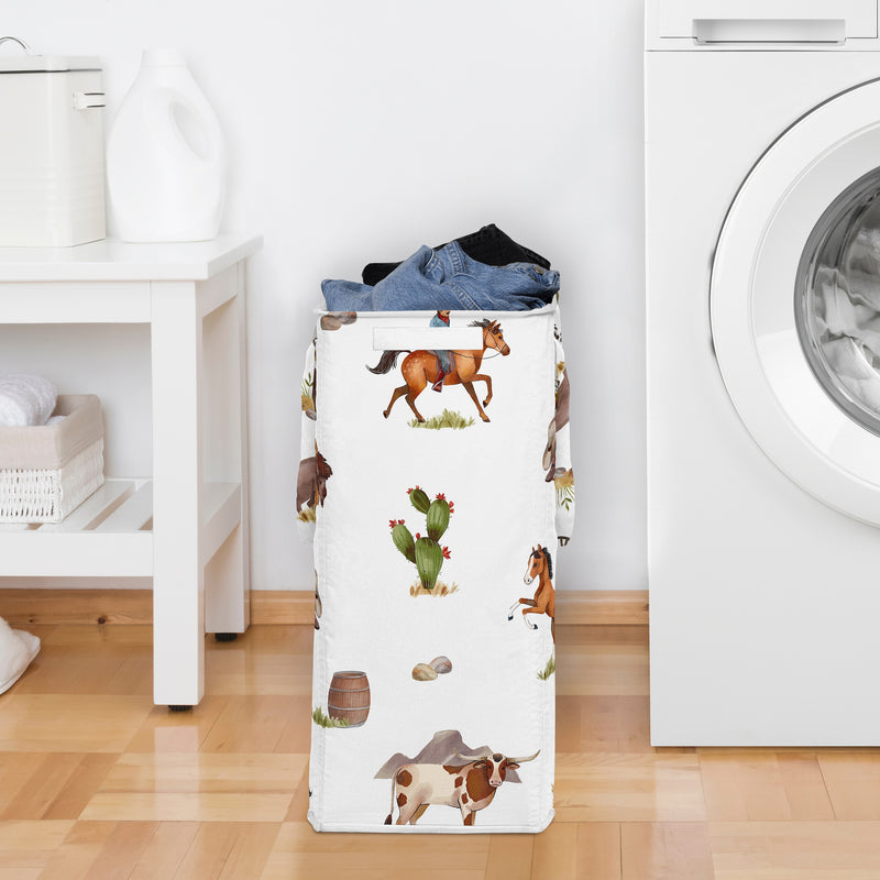 Country Western Collection Laundry Hamper with Handles