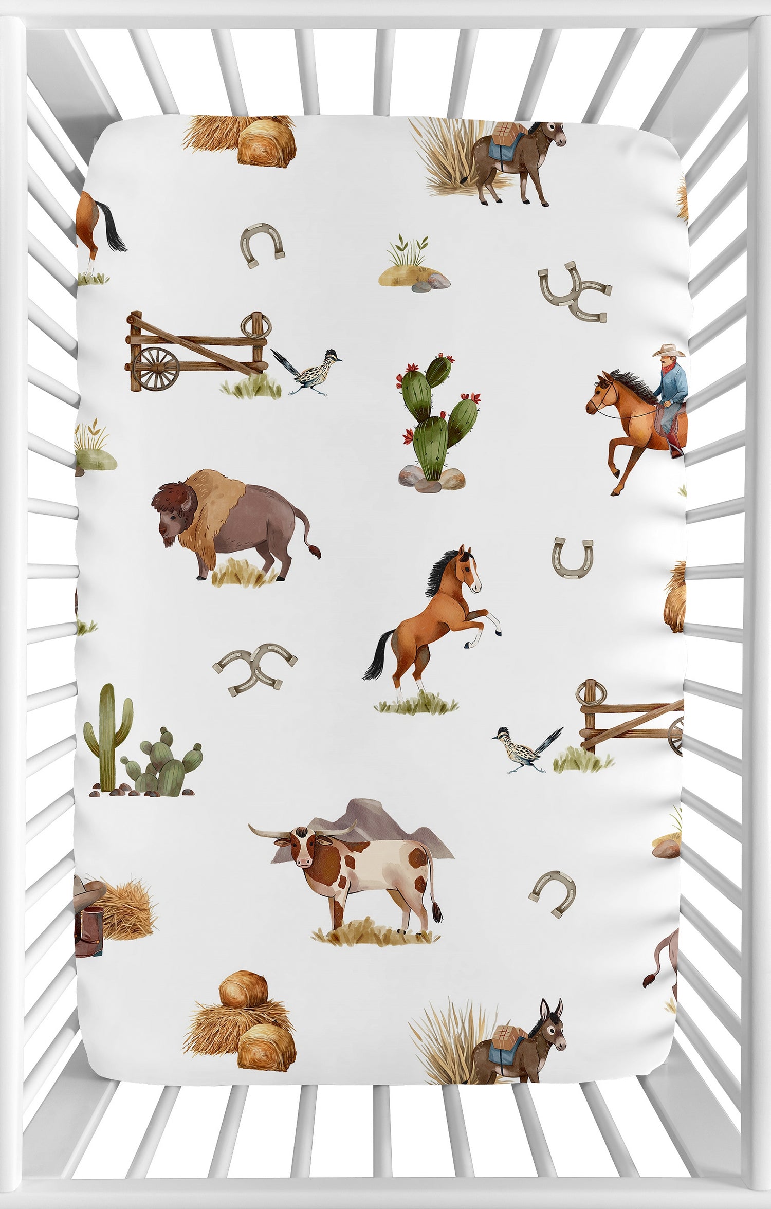 Country Western Collection Mini Crib Sheet