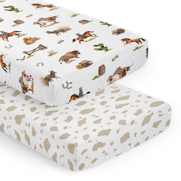 Country Western Collection 2 Pack Crib Sheets