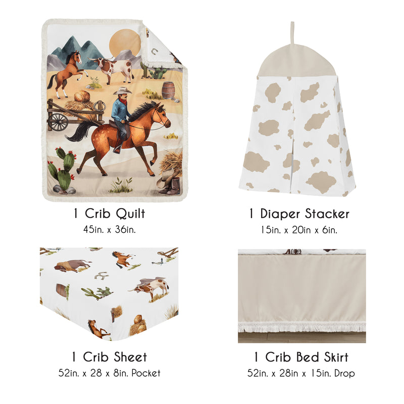 Country Western Collection 4 Piece Crib Bedding
