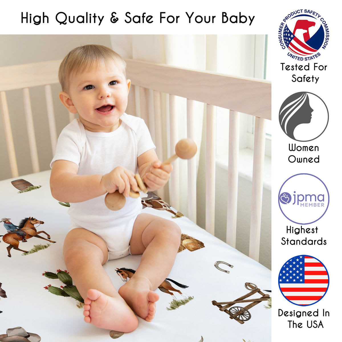 Country Western Collection 4 Piece Crib Bedding