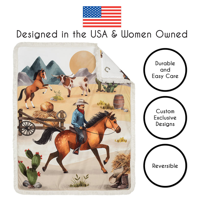 Country Western Collection 4 Piece Crib Bedding