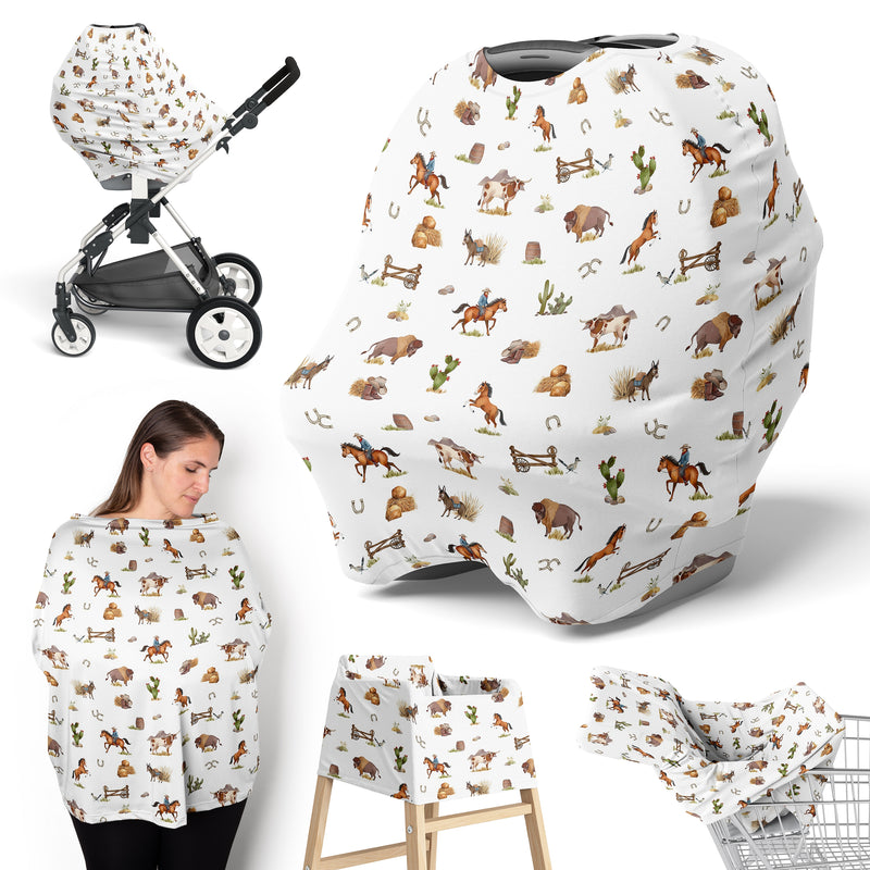Country Western Collection Multi Use Baby Car Seat and Nursing Cover