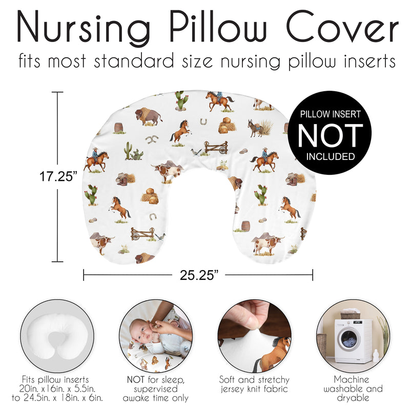 Country Western Collection Nursing Breastfeeding Pillow Cover