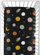 Black Space Galaxy Collection Crib Sheet