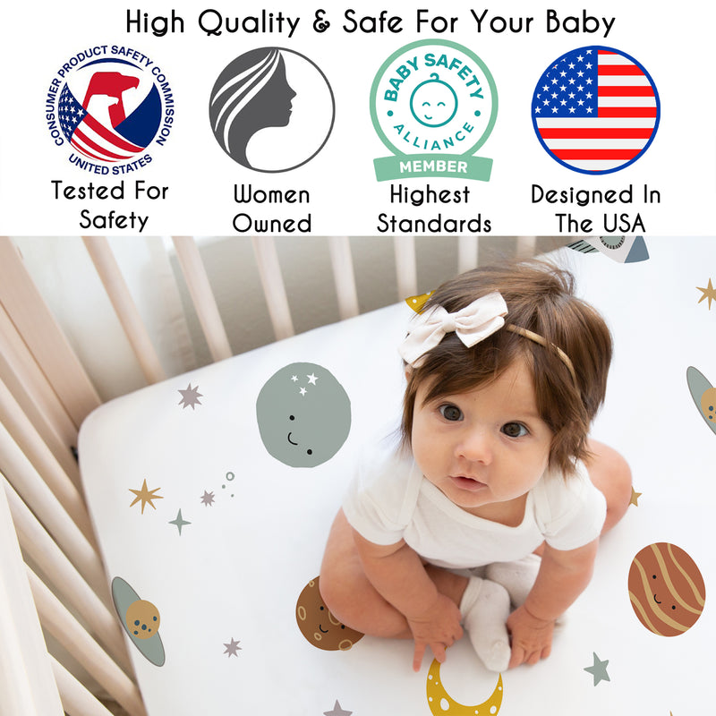 Space Galaxy Collection Crib Sheet