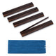 (18in.) Dark Brown Wooden Mahjong Racks with Pushers & Travel Bag - Set of 4