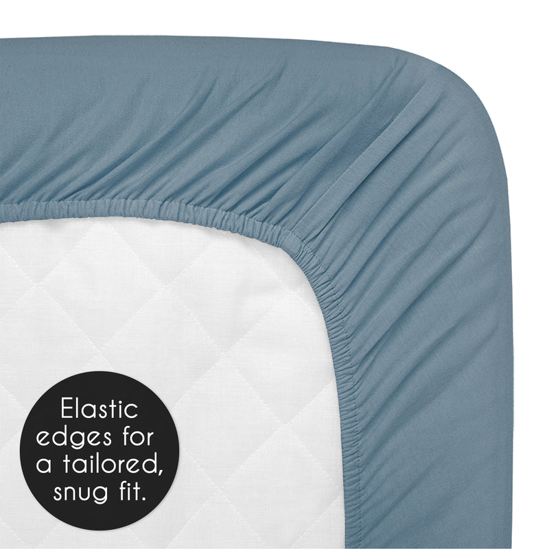 Boho Hatch Dark Blue and White Crib Sheet