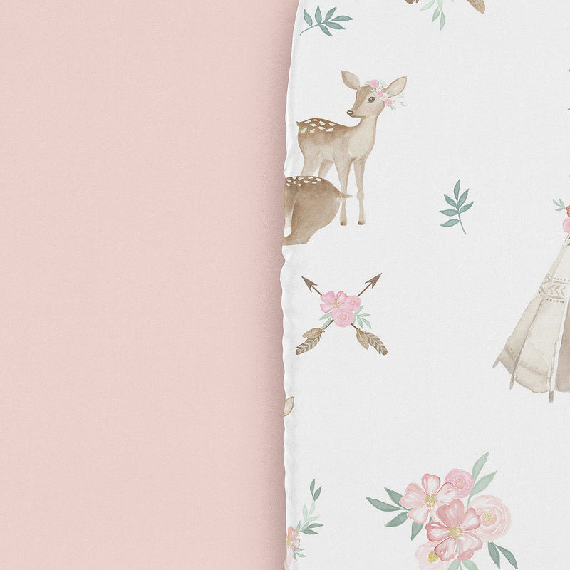 Deer Floral Collection 2 Pack Baby Bassinet Fitted Sheets
