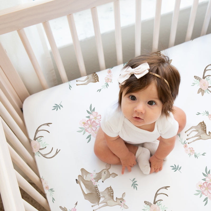 Deer Floral Collection 2 Pack Crib Sheets