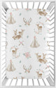 Deer Floral Collection Mini Crib Sheet
