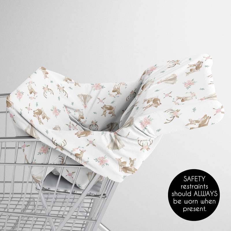Deer Floral Collection Multi Use Baby Car Seat and Nursing Cover