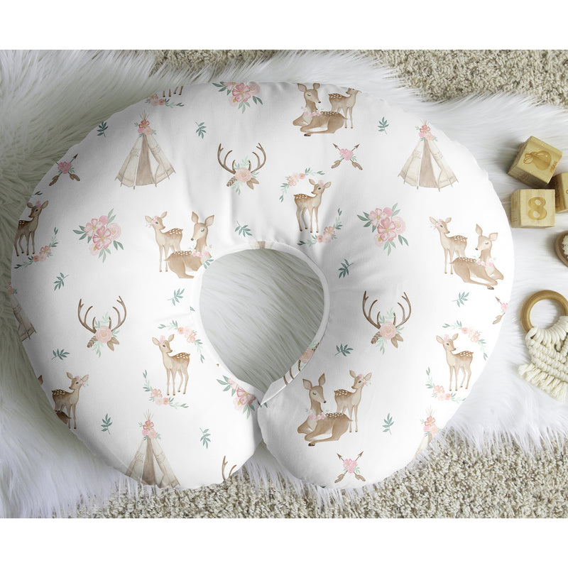 Deer Floral Collection Nursing Breastfeeding Pillow Cover