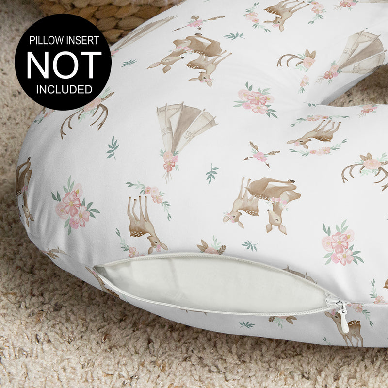 Deer Floral Collection Nursing Breastfeeding Pillow Cover