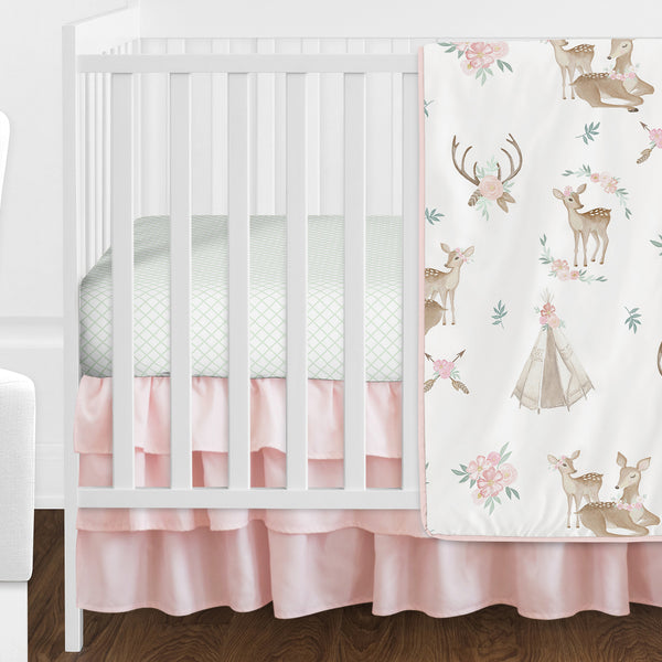 Deer Floral Collection 11 Piece Bumperless Crib Bedding alternate view
