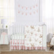 Deer Floral Collection 4 Piece Bumperless Crib Bedding