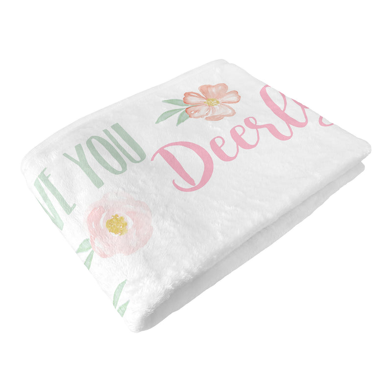 Deer Floral Collection Monthly Milestone Baby Blanket