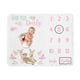 Deer Floral Collection Monthly Milestone Baby Blanket