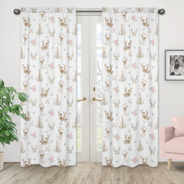 Deer Floral Collection Window Panels - Set of 2 alternate view