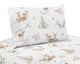 Deer Floral Collection Twin Sheet Set