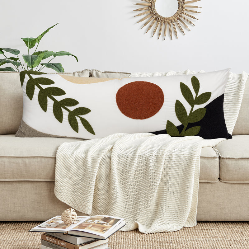 Boho Desert Leaf Collection Full Length Body Pillow Cover