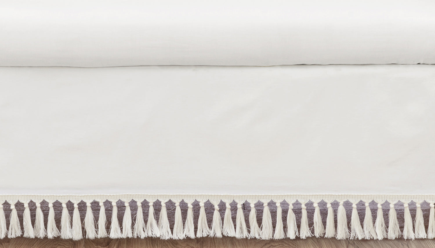 Desert Sun Collection Ivory Fringe Crib Bed Skirt
