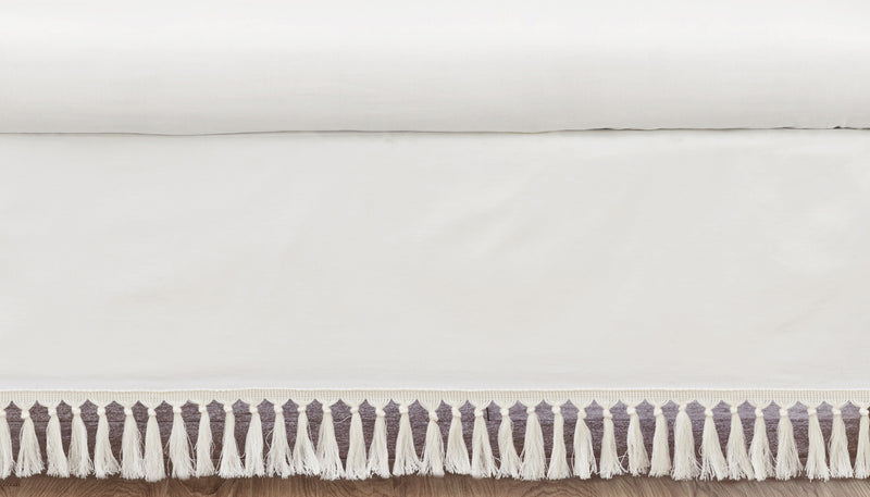 Desert Sun Collection Ivory Fringe Crib Bed Skirt