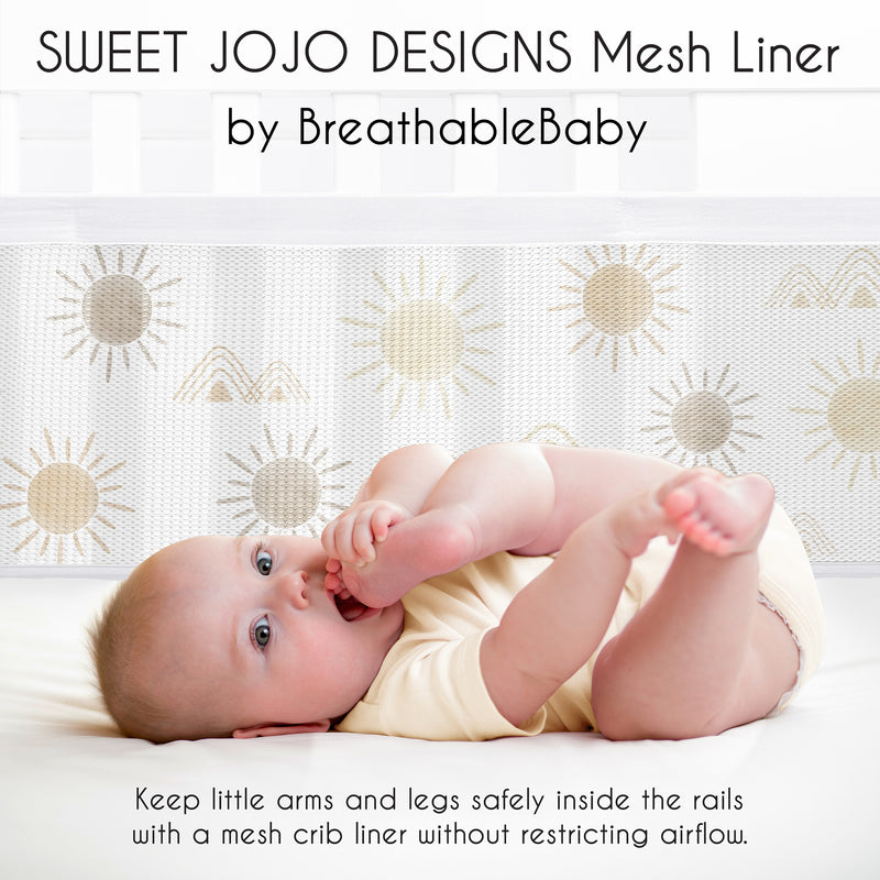 Desert Sun Taupe Collection Sweet Jojo Designs + BreathableBaby Breathable Mesh Crib Liner