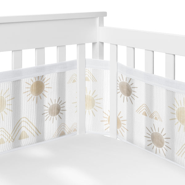 Desert Sun Taupe Collection Sweet Jojo Designs + BreathableBaby Breathable Mesh Crib Liner