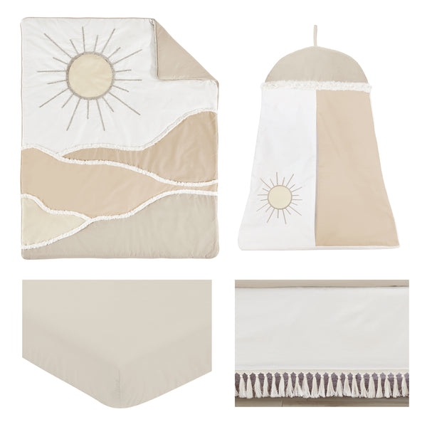Desert Sun Taupe Collection 4 Piece Crib Bedding alternate view