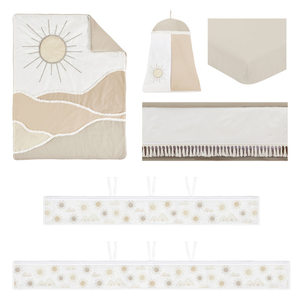Desert Sun Taupe Collection Sweet Jojo Designs 6 Piece Crib Bedding + BreathableBaby Breathable Mesh Liner alternate view