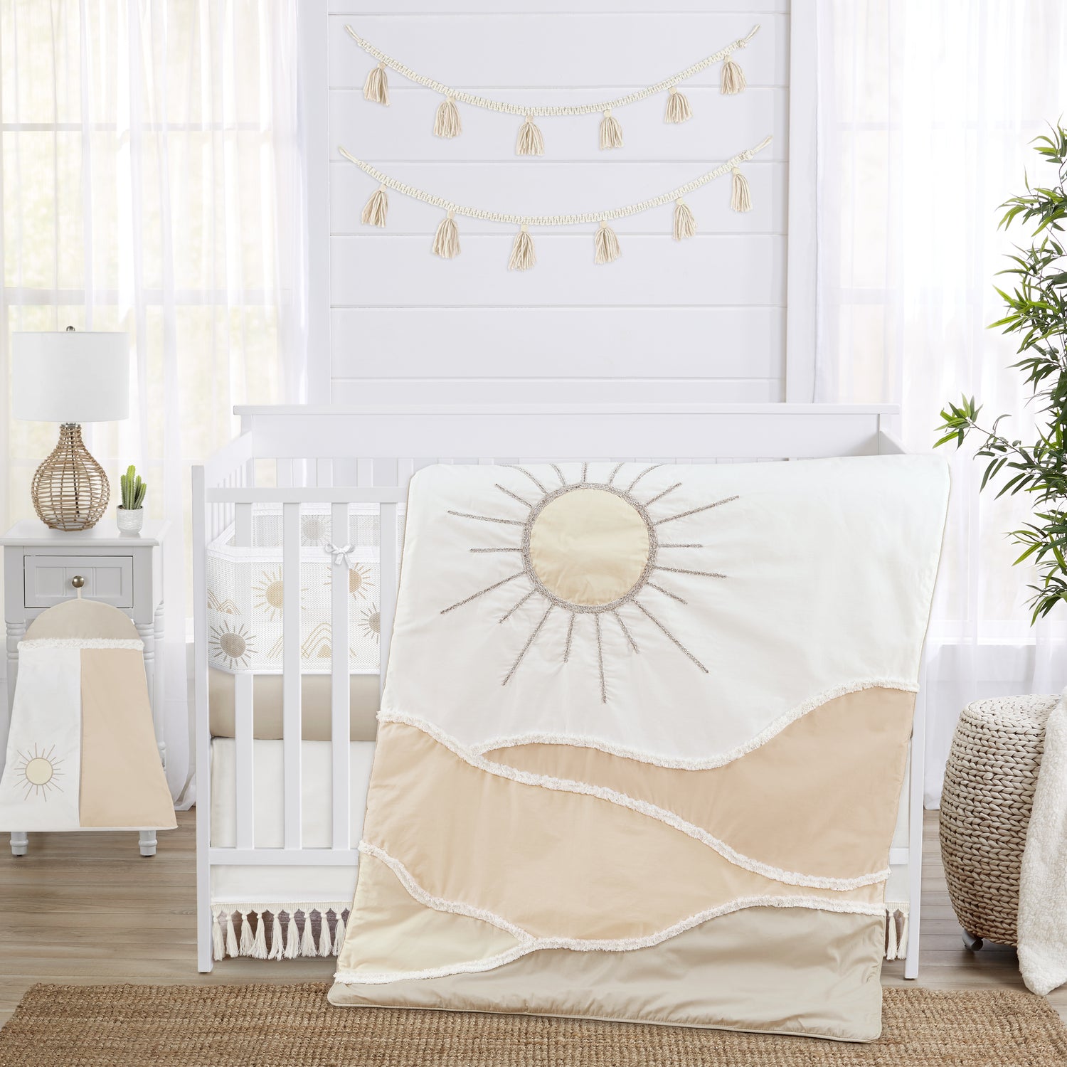 Desert Sun Taupe Collection Sweet Jojo Designs 6 Piece Crib Bedding + BreathableBaby Breathable Mesh Liner