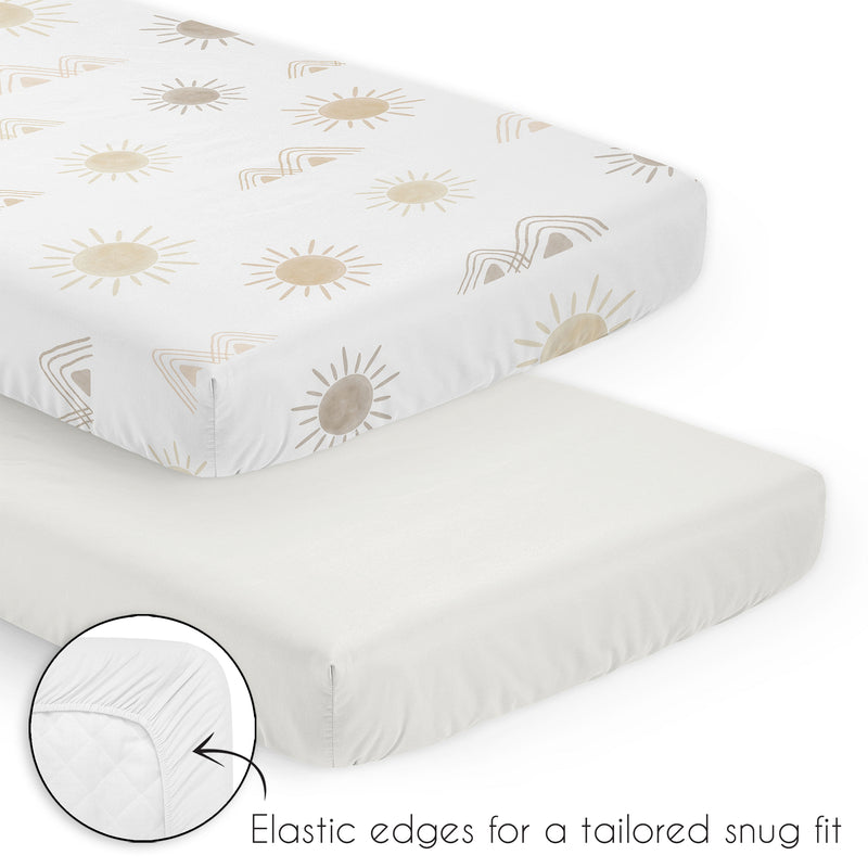 Desert Sun Taupe Collection 3 Piece Mini Crib Bedding Set