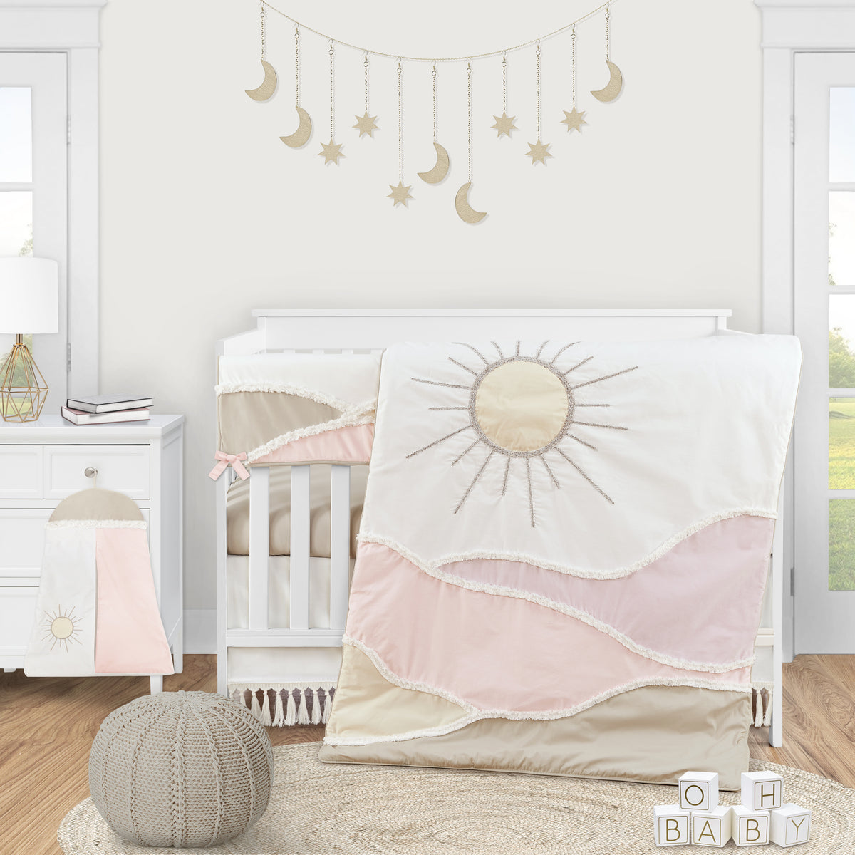 Desert Sun Collection Ivory Fringe Crib Bed Skirt